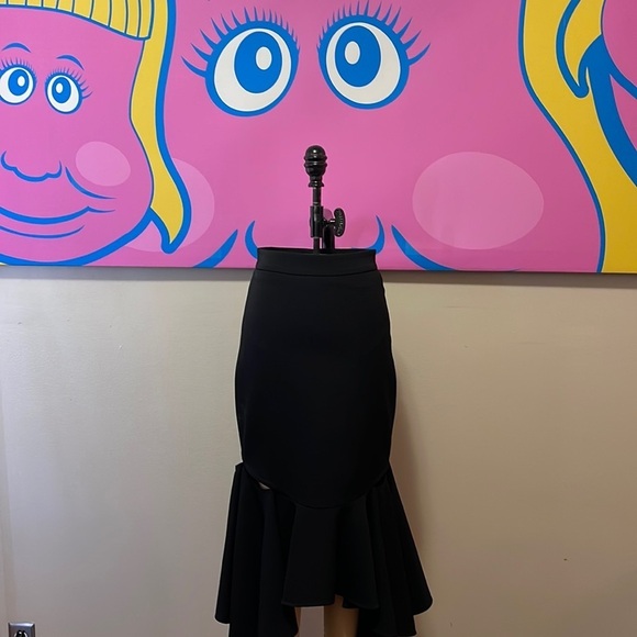 Givenchy Black Wool Trumpet Skirt Cut Outs - Picture 1 of 12